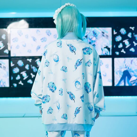 ACDC RAG x Hatsune Miku Forever White Blue Jersey Oversized Jacket - Picture 4 of 10